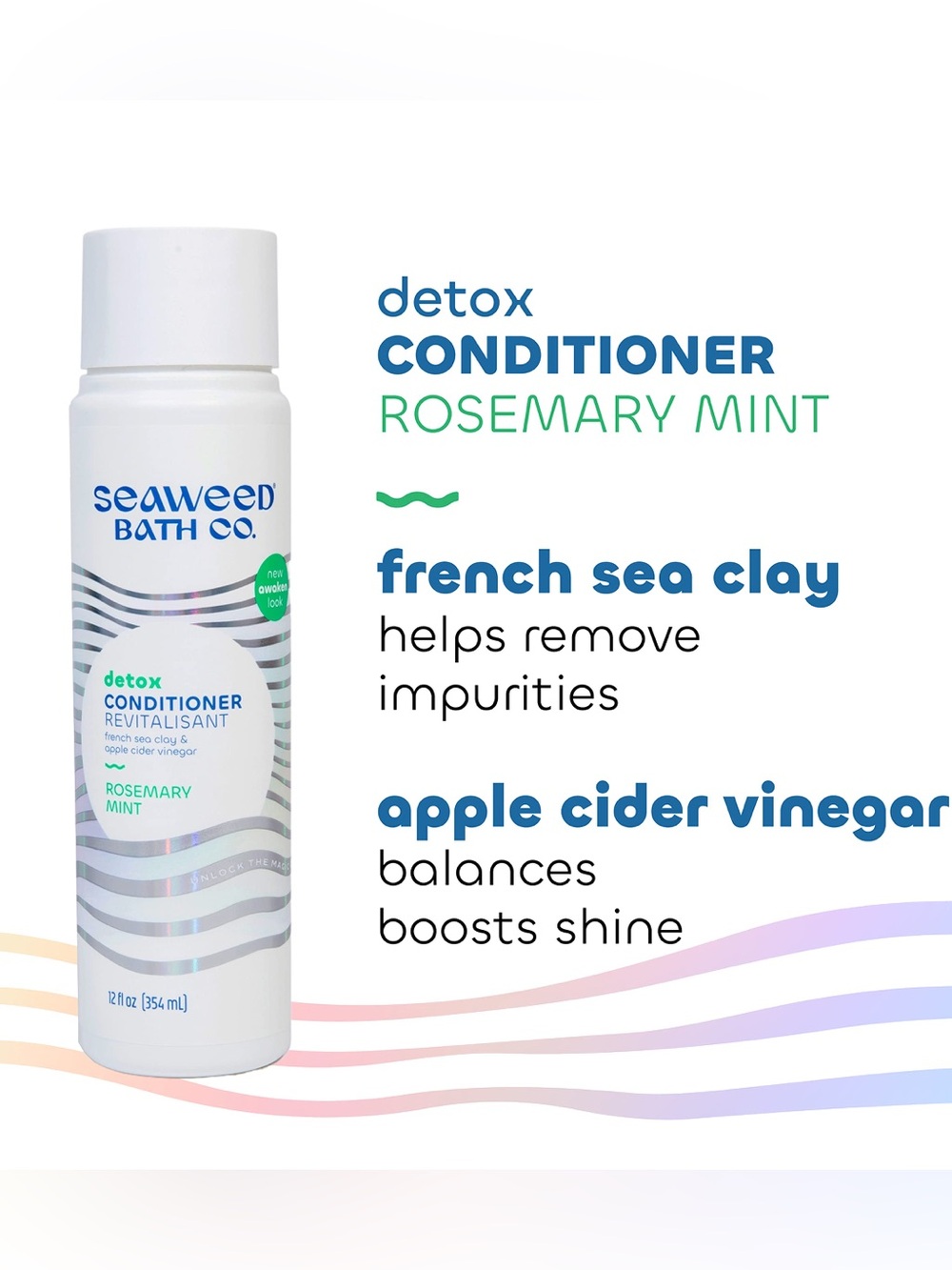 Seaweed Bath Co. Detox Conditioner Rosemary Mint 12 oz NEW - Picture 2 of 3